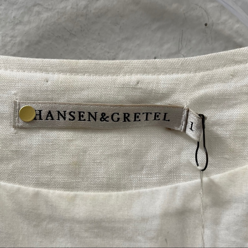 Hansen & Gretel Theodore Mini Dress White Linen - Picture 5 of 6